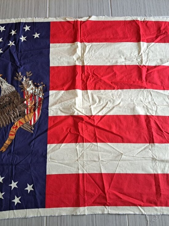 Fabric Traditions Other - Vtg 1991 Fabric Traditions Bald Eagle USA Flag Panel 34"x44" Banner Patriotic